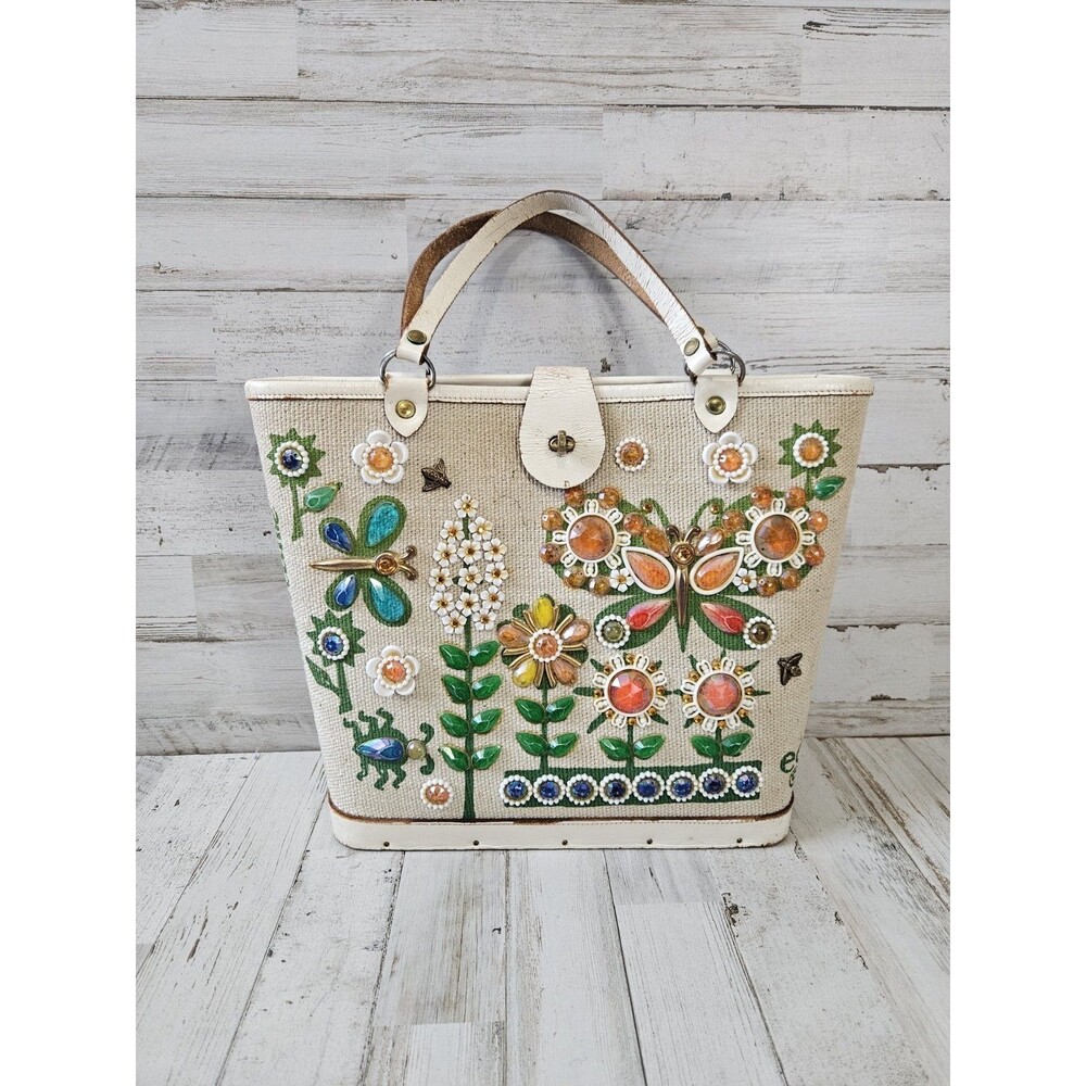 Enid Collins Of Texas Jeweled Butterfly Leather Purse Vtg